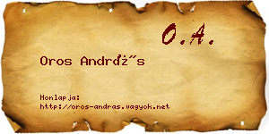 Oros András névjegykártya